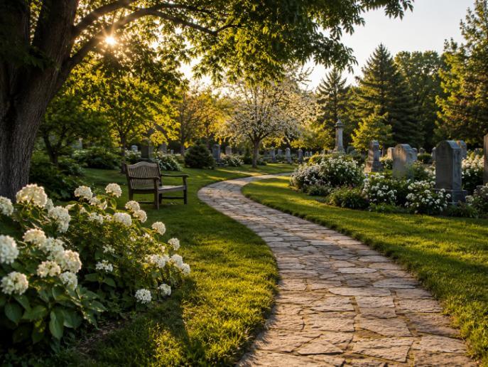 Funeral home and cremations McMurray, PA cemetery path
